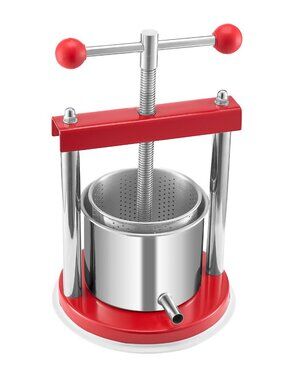 0.44 Gal/1.65L Fruit Wine Press, 2 Stainless Steel Barrels, Manual Juice Maker,